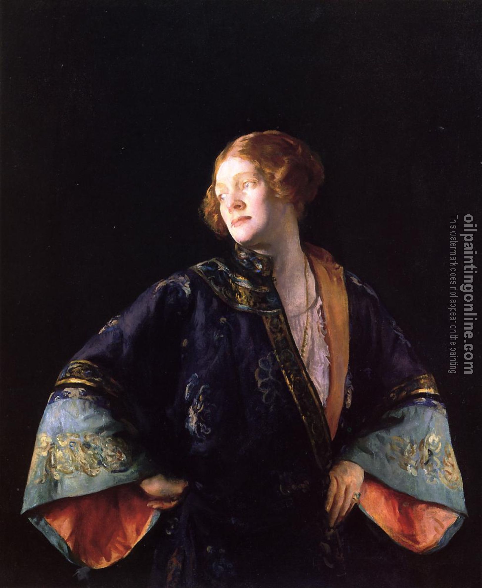 Joseph R DeCamp - The Blue Mandarin Coat aka The Blue Kimono